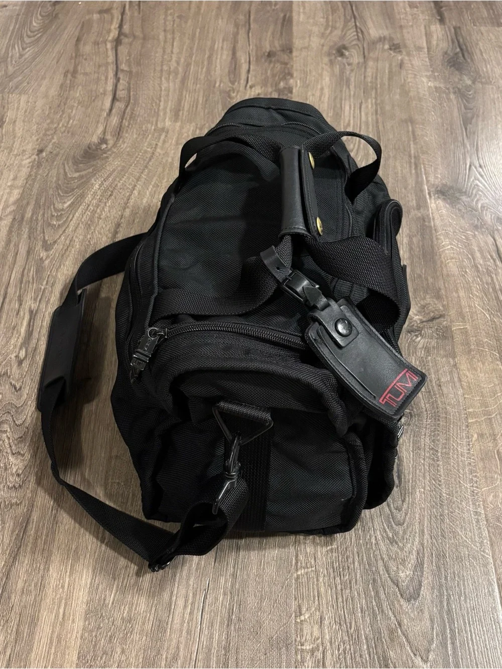 Tumi USA Black Ballistic Nylon 14” Compact Carry-On Travel Duffel Bag Tote